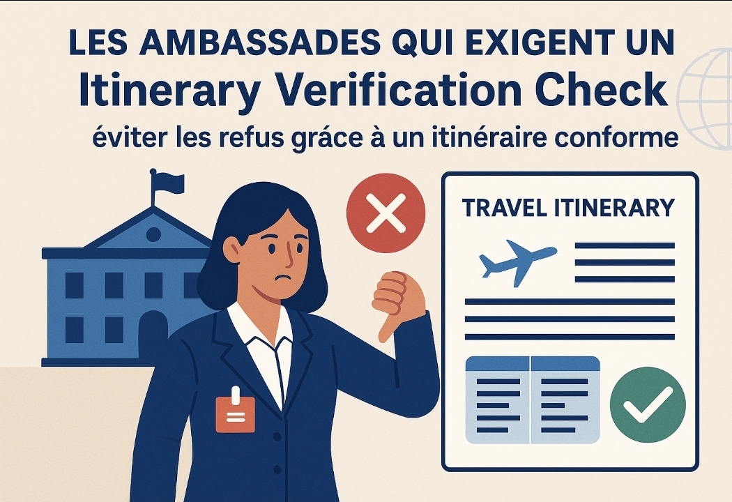 Les ambassades qui exigent un Itinerary Verification Check : comment éviter un refus grâce à un itinéraire conforme 1000047320