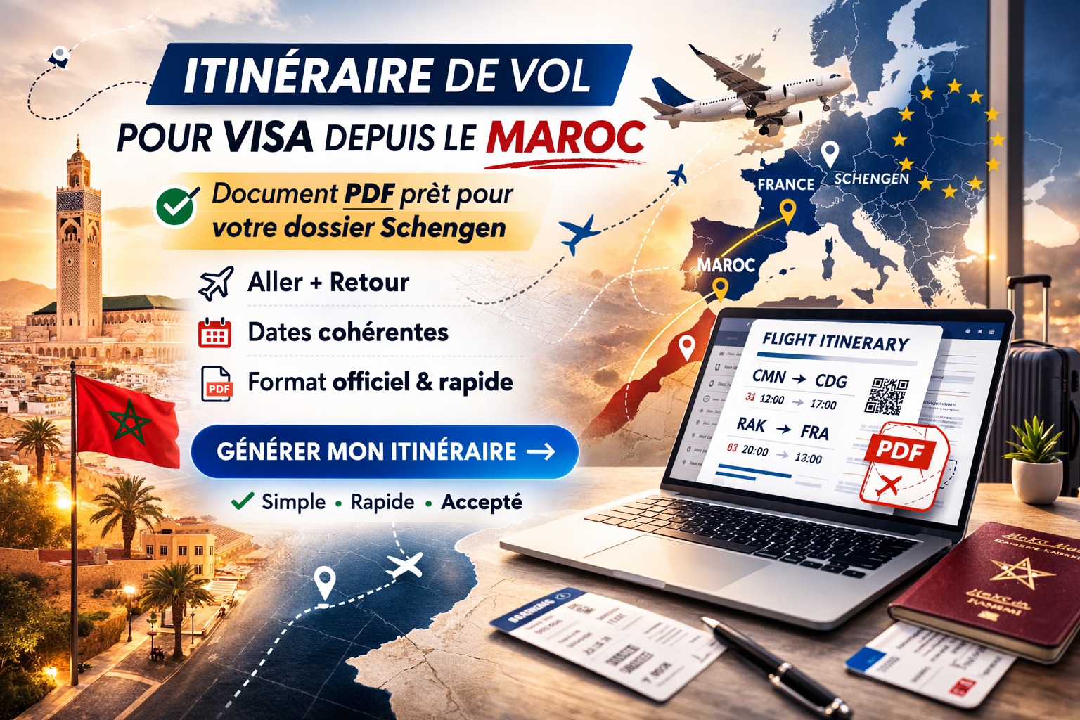 Visa Schengen depuis le Maroc : obtenez votre itinéraire de vol PDF en 5 minutes 1000060377