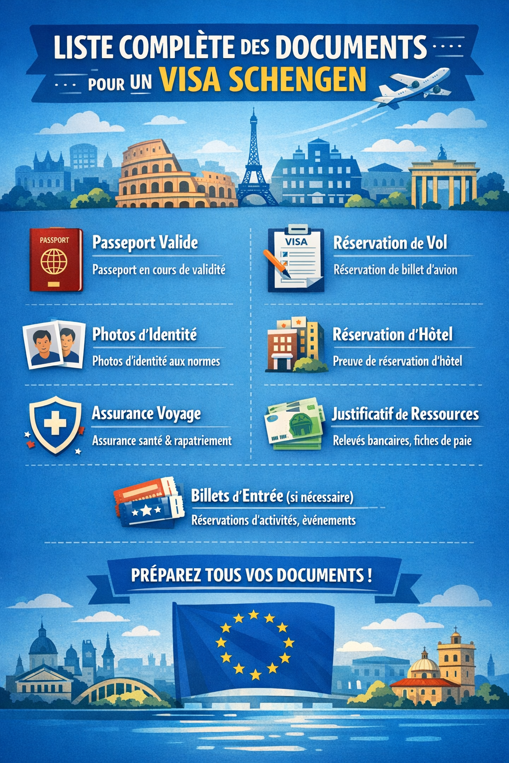 Liste complète des documents pour un visa Schengen 1000060898