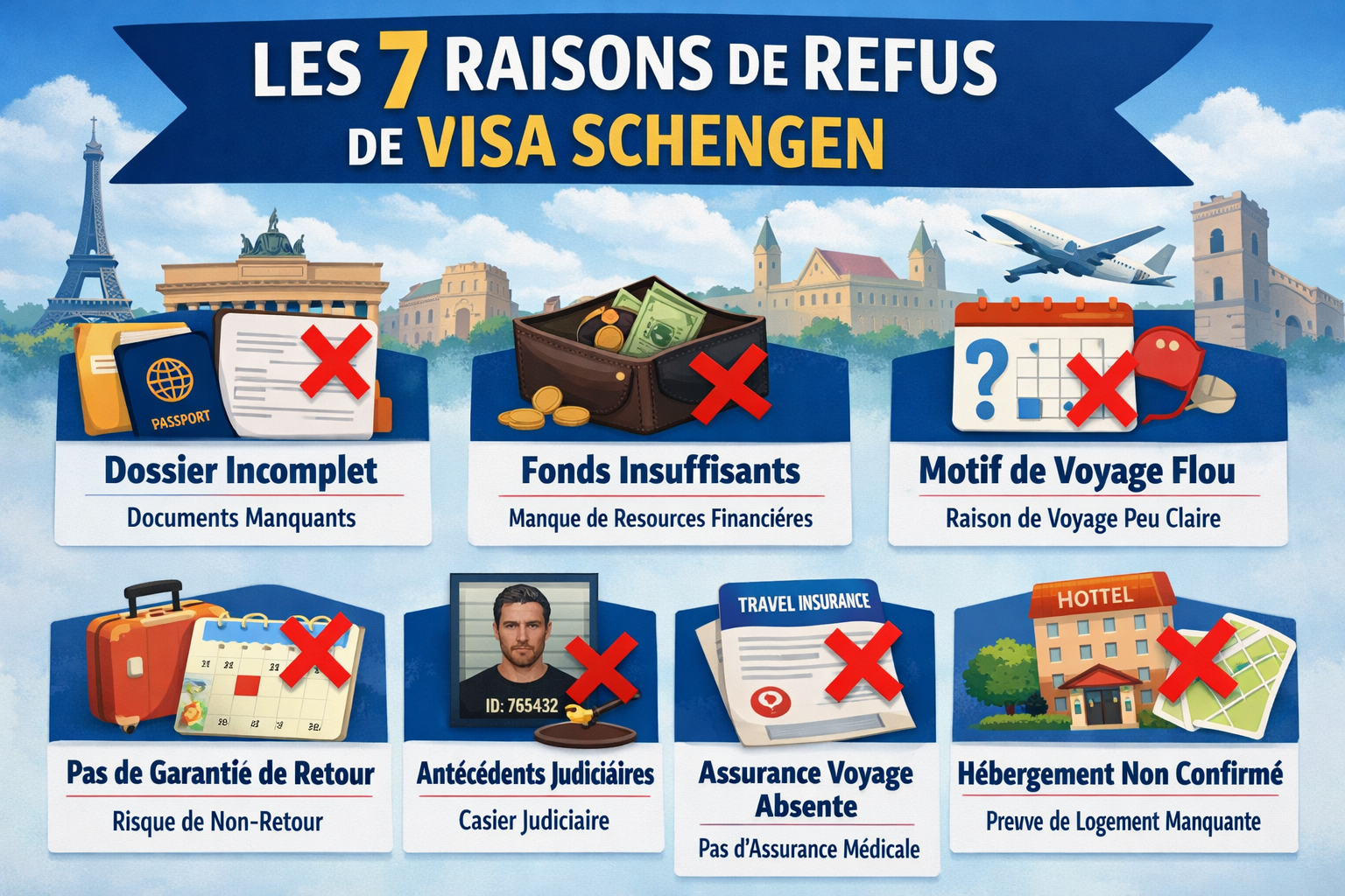 Les 7 raisons les plus fréquentes de refus de visa Schengen 1000060901