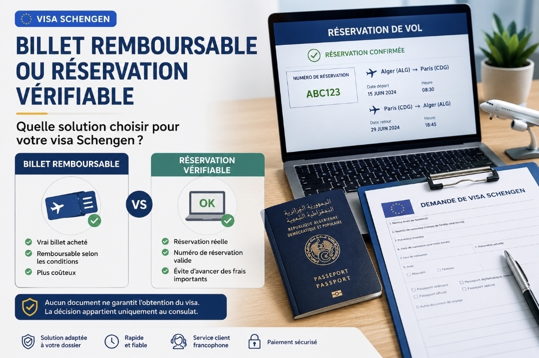 Billet remboursable ou réservation vérifiable : quelle solution choisir pour votre visa Schengen ? 1000068297