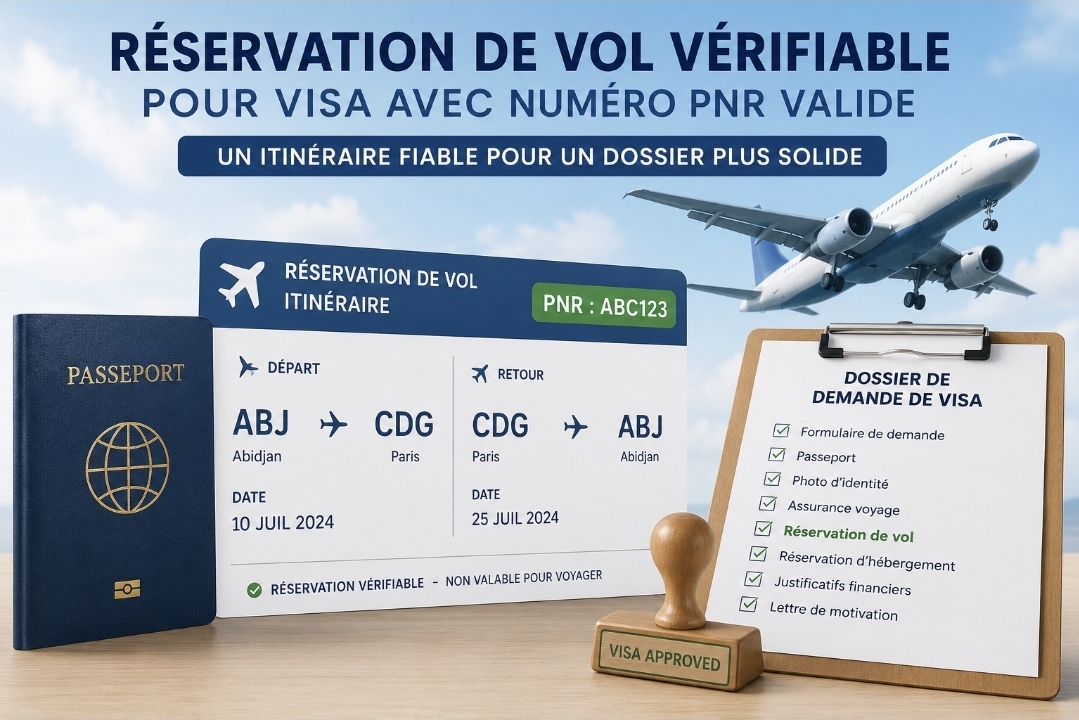Réservation de vol vérifiable pour visa : pourquoi choisir un itinéraire avec numéro PNR valide ? 1000069015